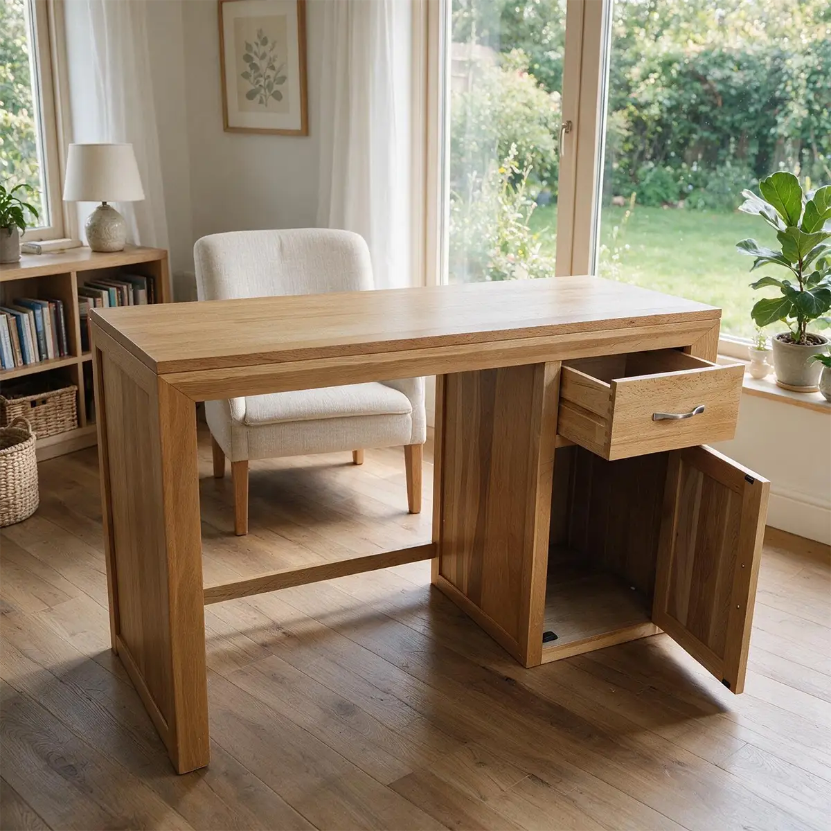 Used furniture Horsham - restored solid ash desk at West Sussex workshop